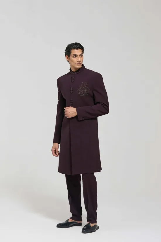 Wine Signature Sherwani Set