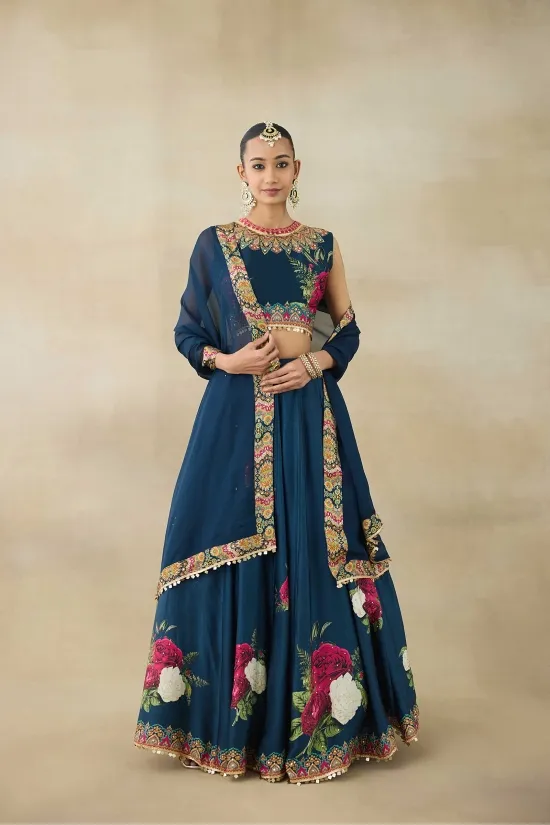 Truquoise Blue Lehenga Set