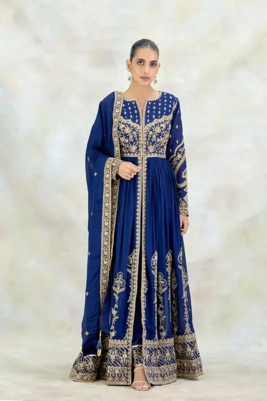 Cobalt Blue Net Suit Set