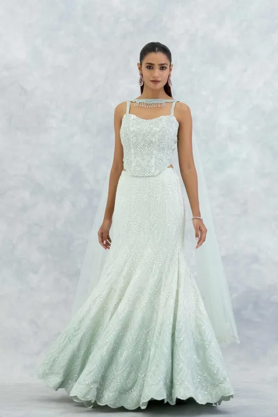 Ice Blue Georgette Lehenga