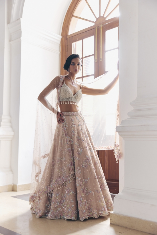 Blush Bloom Embroidered Lehenga Set