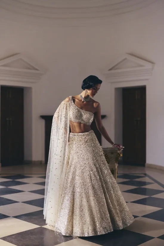 Ivory Radiance Sequin Lehenga