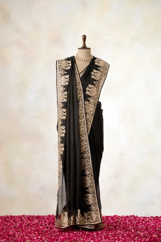 Onyx Black Organza Saree