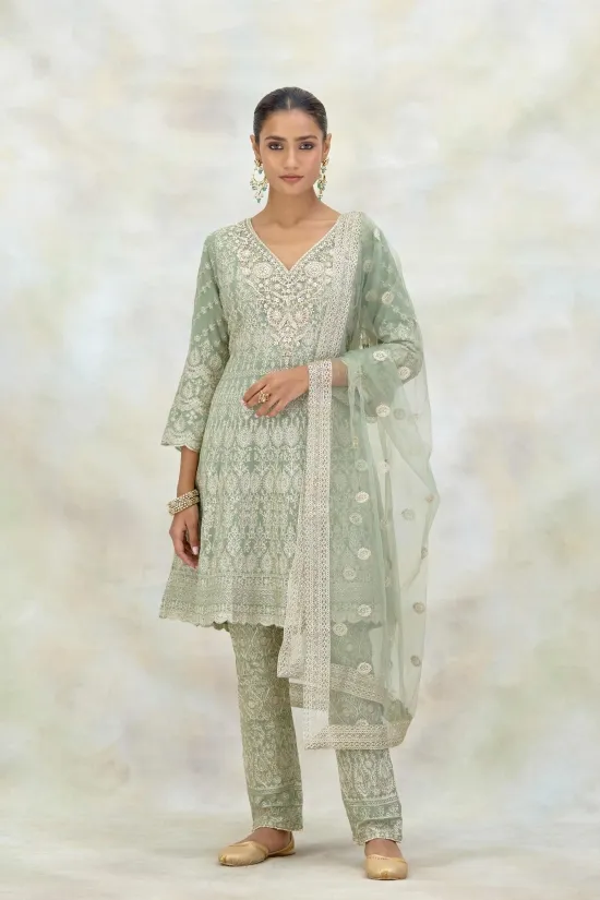 Sage Green Georgette Suit Set Sage Green Georgette Suit Set