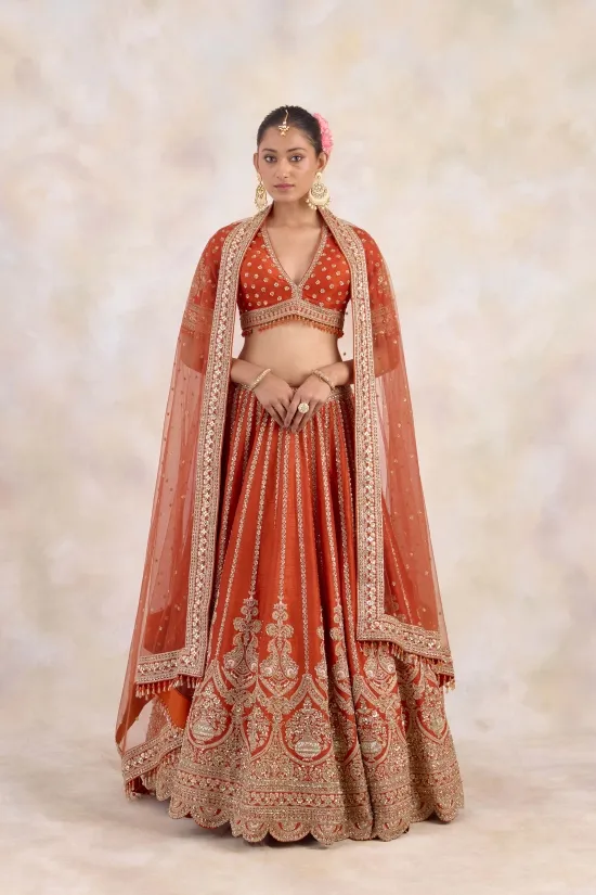 Sinopia Orange Lehenga Set 
