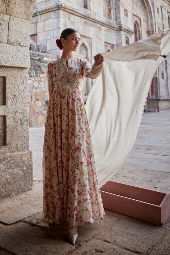 Chintz Ivory Anarkali Suit Set