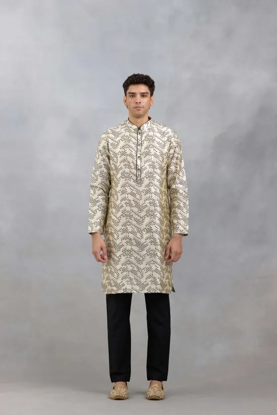Ivory Geometric Kurta Set Ivory Geometric Kurta Set