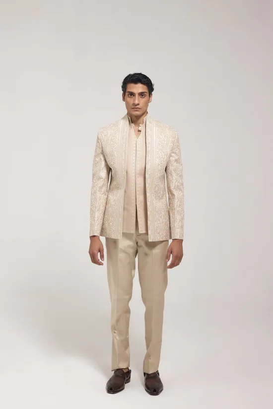 Threadwork Indo Western Jacket Set