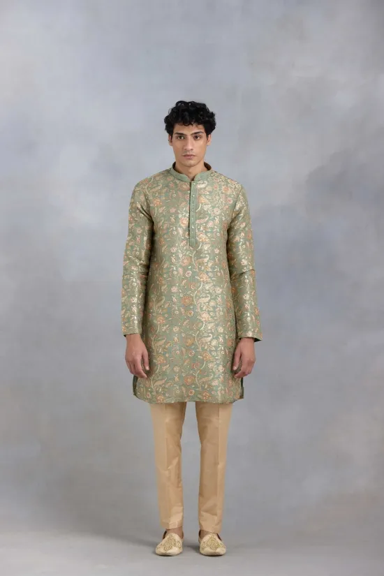 Sage Green Banarasi Kurta Set Sage Green Banarasi Kurta Set