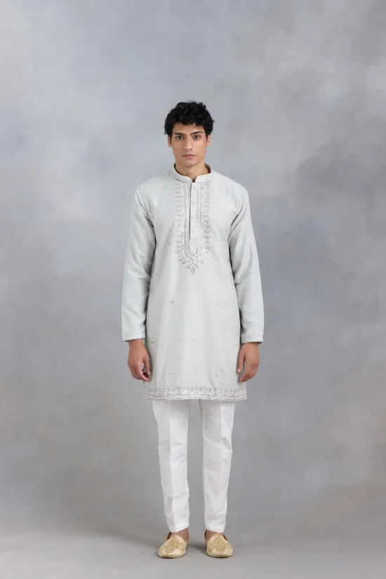 Grey Mirror Work Kurta Set Grey Mirror Work Kurta Set