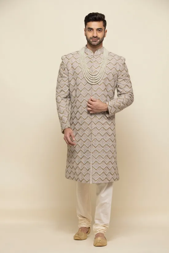 Urban Embroidered Silk Sherwani