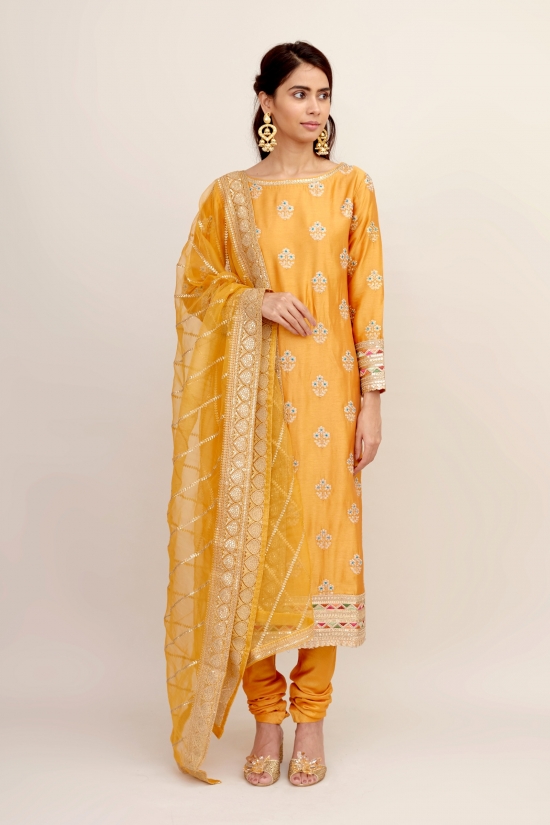 Mustard Silk Suit