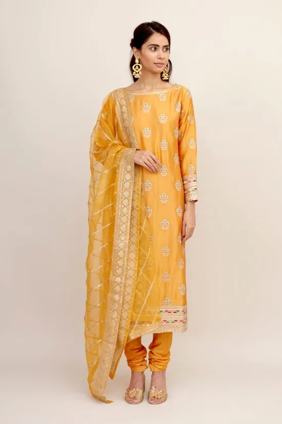 Mustard Silk Suit