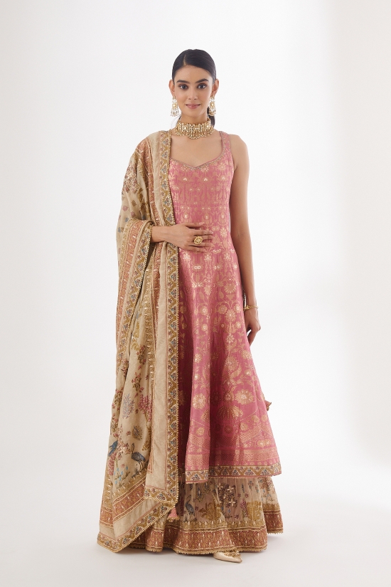 Creme Pink Anarkali