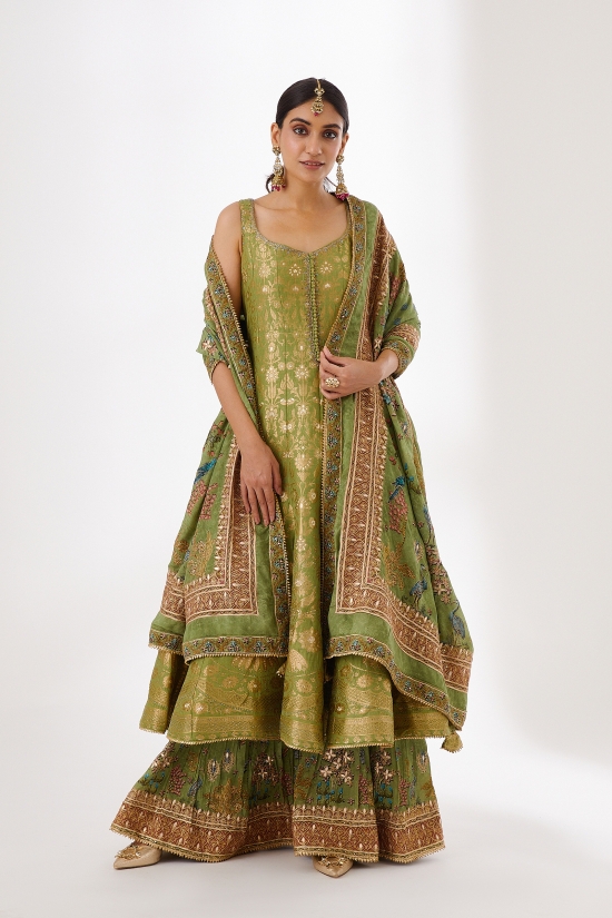 Pista Green Anarkali