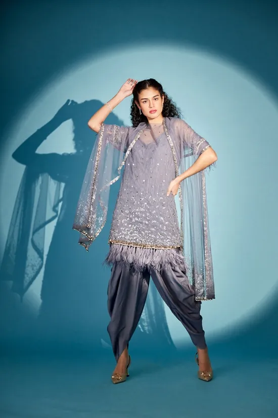 MEDHA BATRA - Stone Grey Suit Set