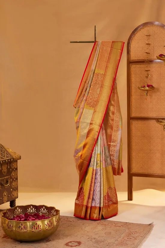 Multicolour tissue Silk Saree