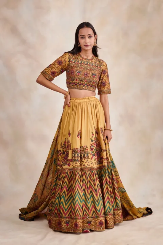 Tuscan Mustard Embdroidered Lehenga