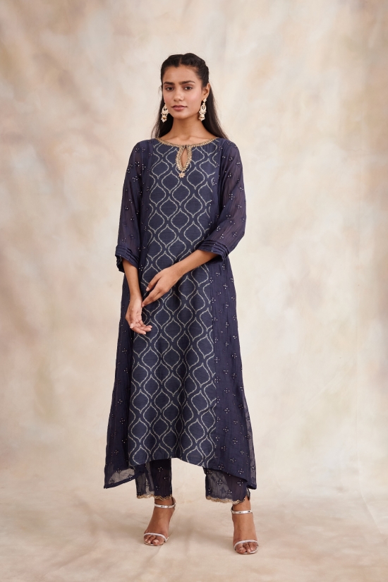 Indian Blue Bandhani Suit Set