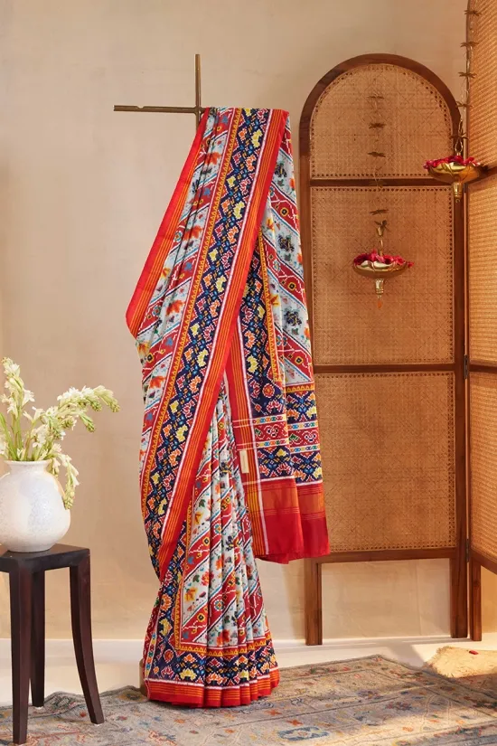 Ivory Patan Patola Saree Ivory Patan Patola Saree