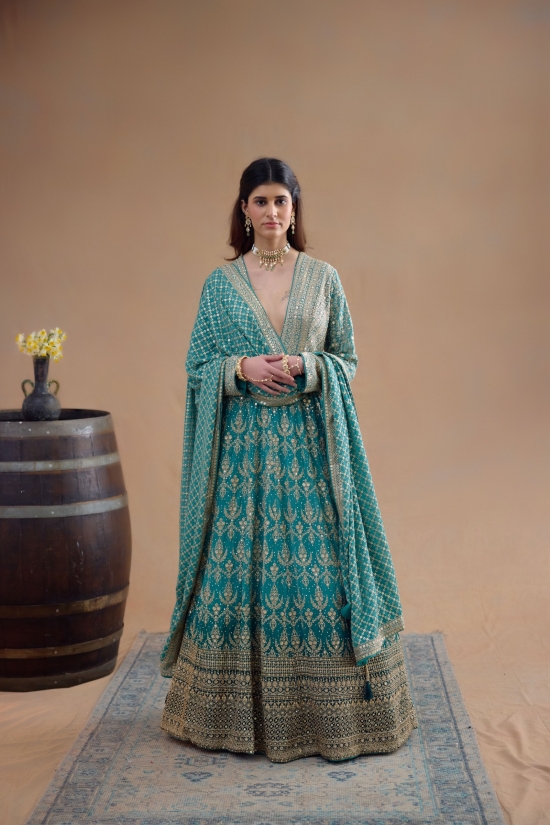 Pine Green Anarkali Set