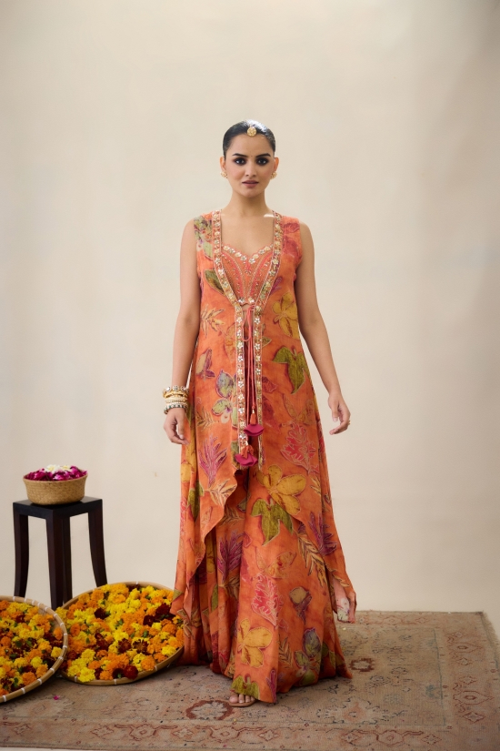 Rust Orange Sharara 