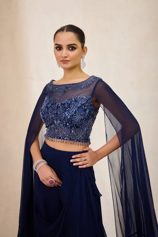Royal Blue Saree Set 