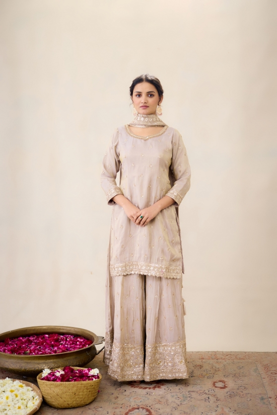 Beige Sharara Set