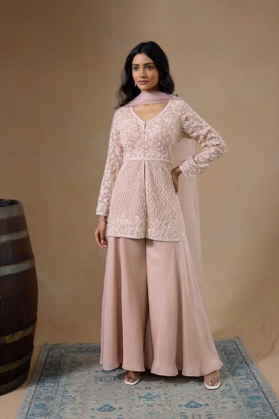Novelle Peach Sharara Set