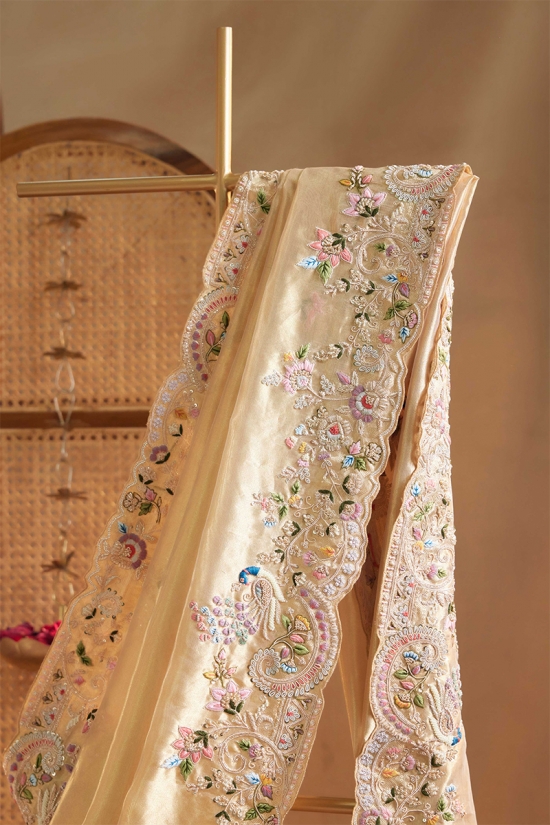 Golden Yellow Uppada Tissue Saree