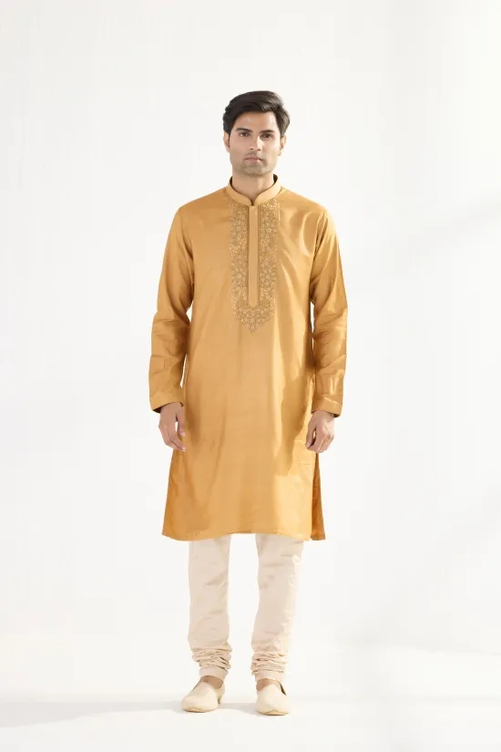 Honey Mustard Cotton Kurta Set