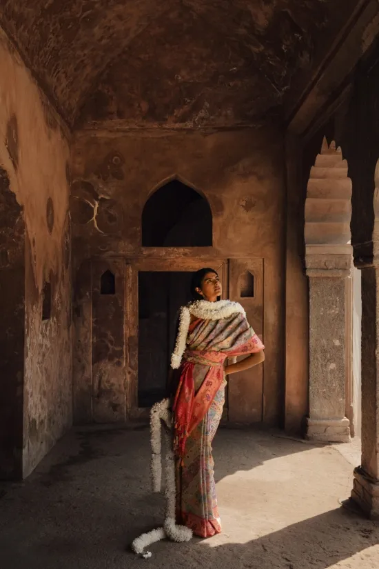 Multicolor Rangkat Banarasi Silk Saree
