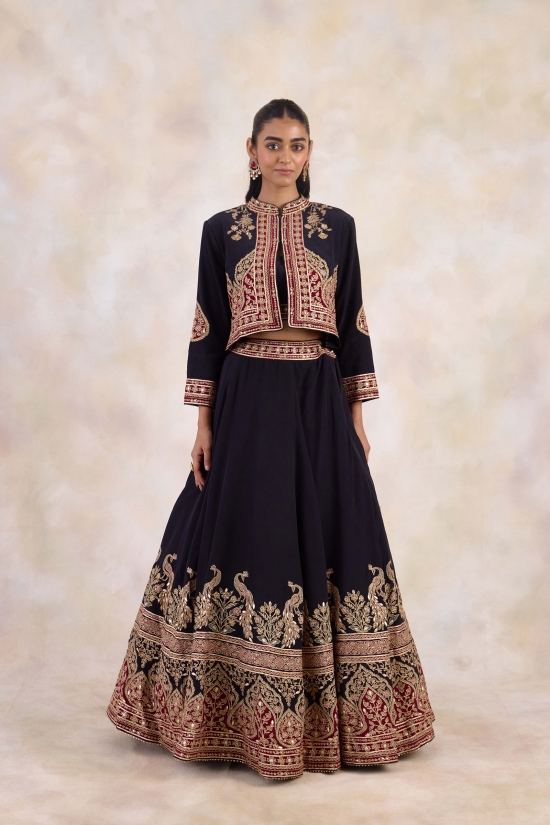 Black Jacket Lehenga Set 