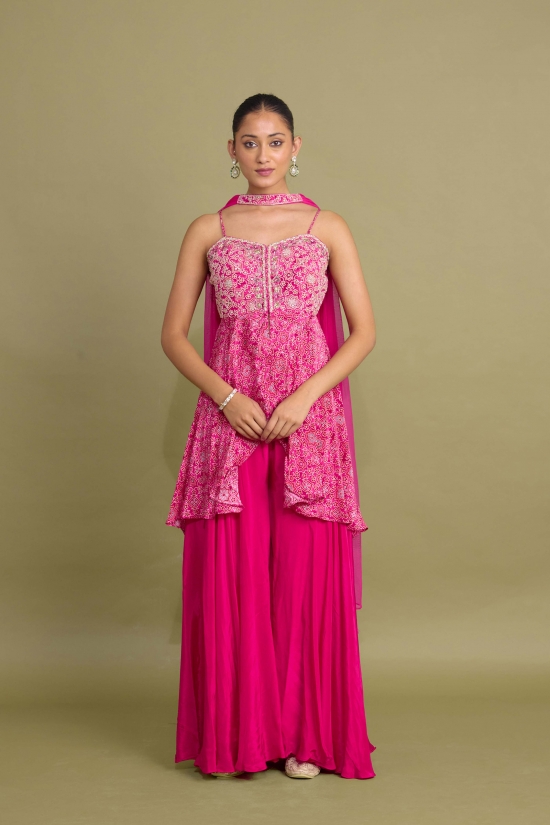 Magenta Pink Sharara Set 