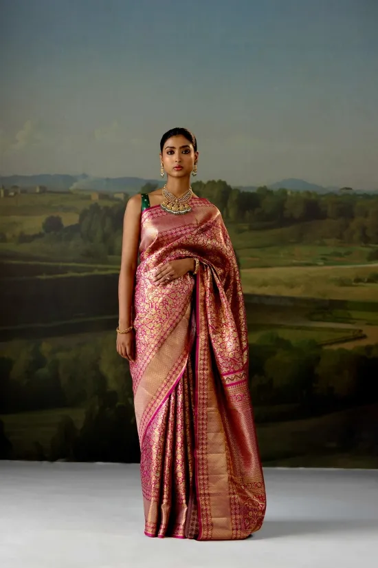 Rani Purple Uppada Tissue Silk Saree