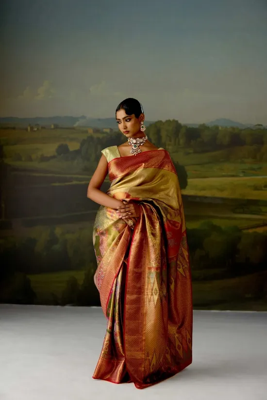 Gold Uppada Tissue Silk Saree