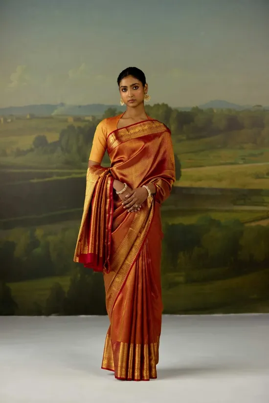 Mustard Gold Kanjivaram Saree