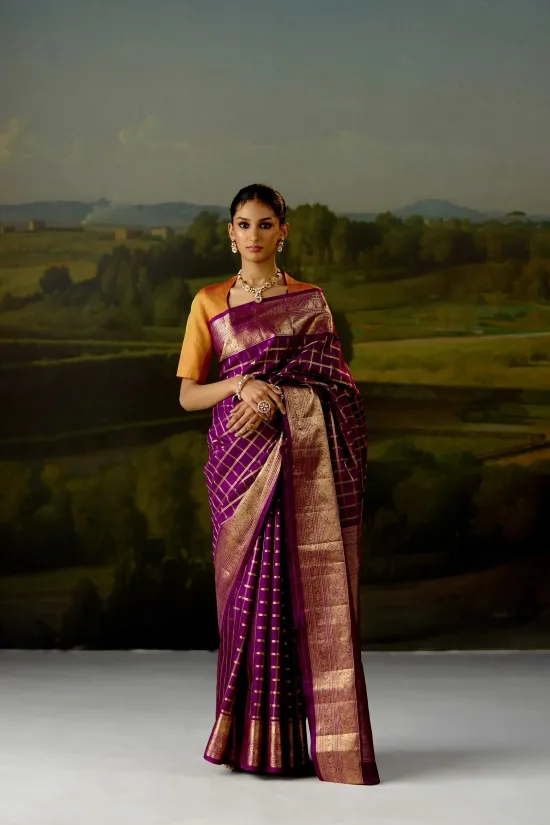 Mulberry Purple Kanjivaram Saree