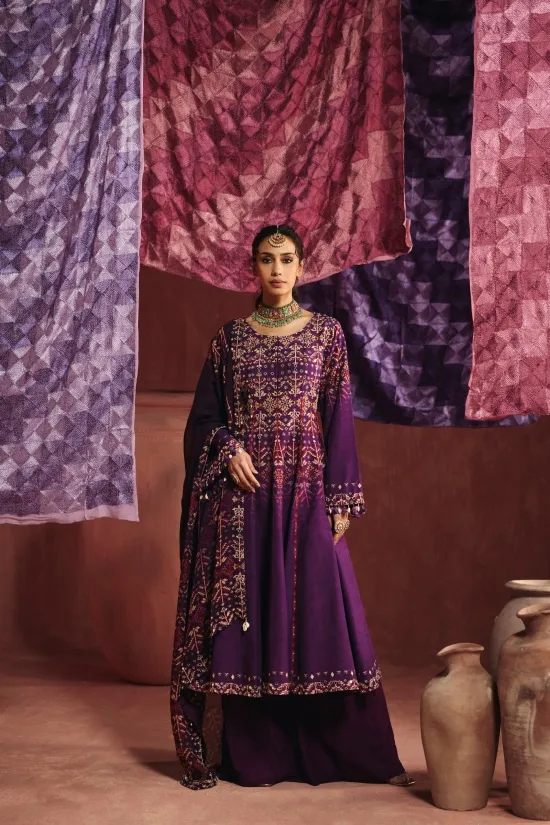 Deep Purple Silk Palazzo Set