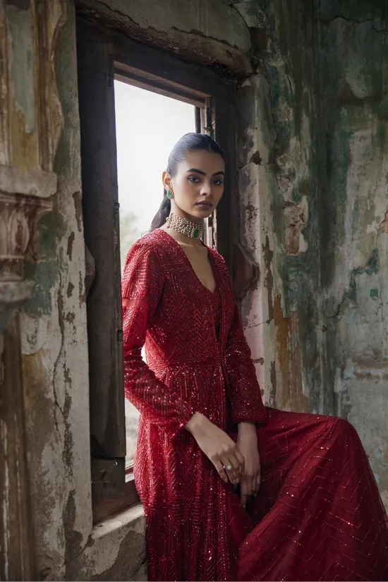 Ruby Red Net Coord Set Ruby Red Net Coord Set