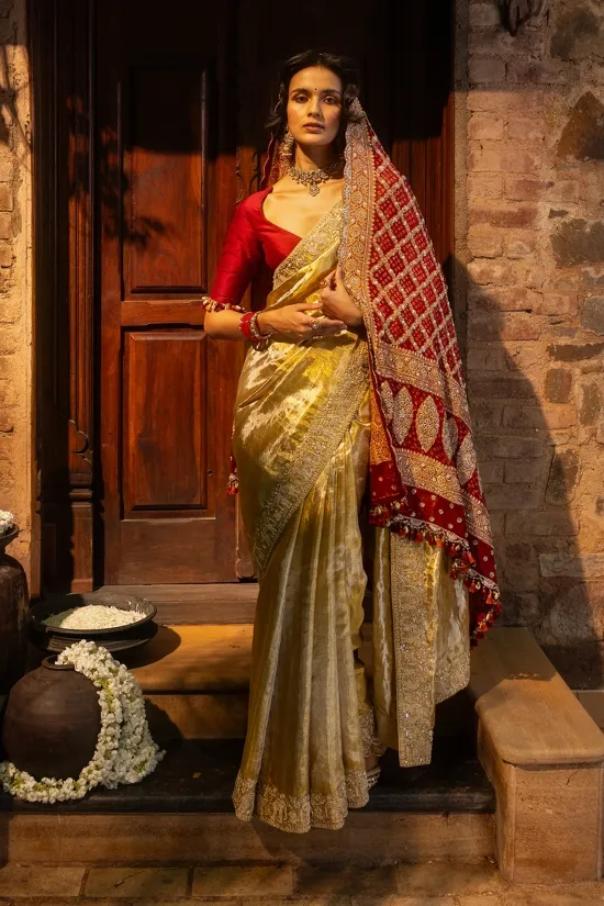 Gold Banarasi Tissue Saree