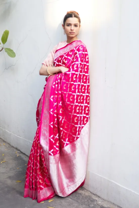 Rani Pink Mashru Silk Saree