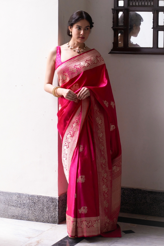 Rani Pink Mashru Silk Saree