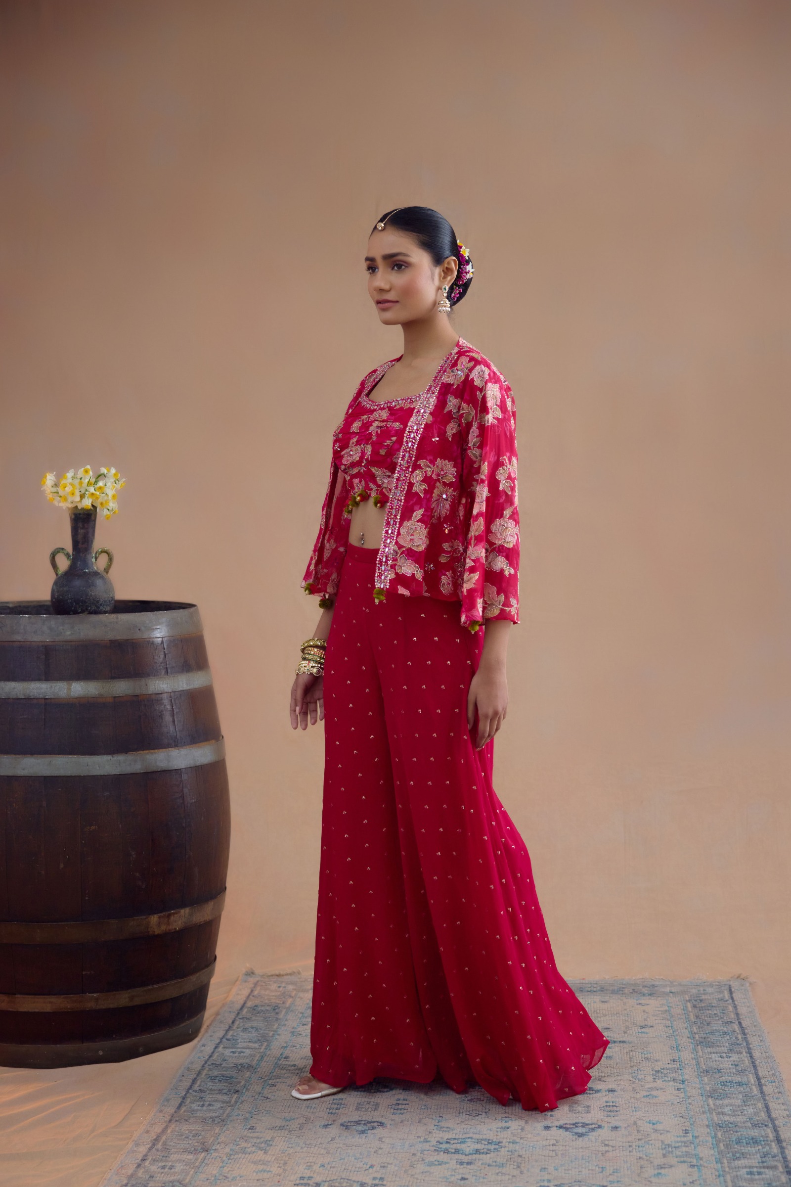 Hot Pink Sharara Set