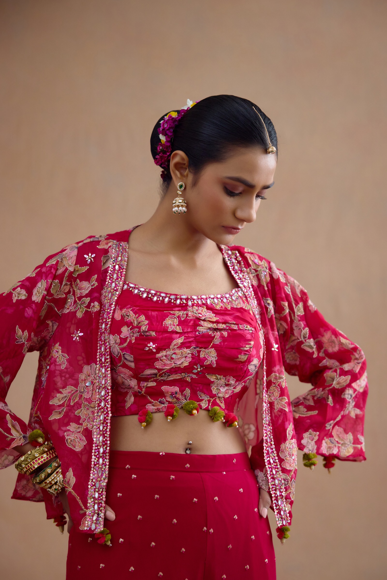 Hot Pink Sharara Set