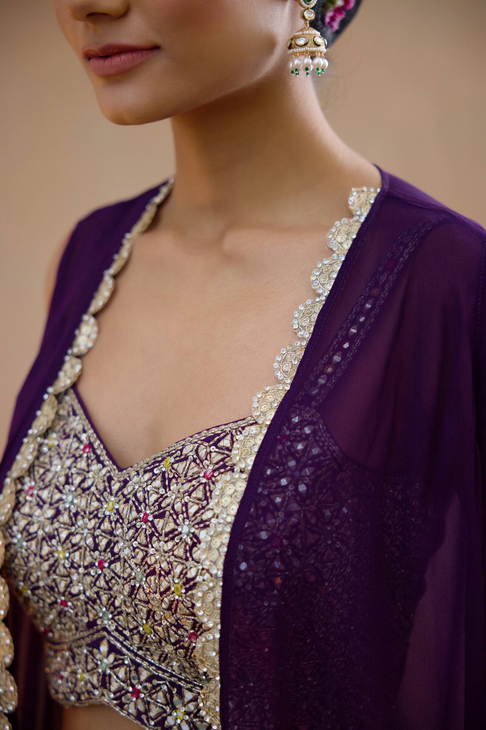 Amethyst purple sharara set