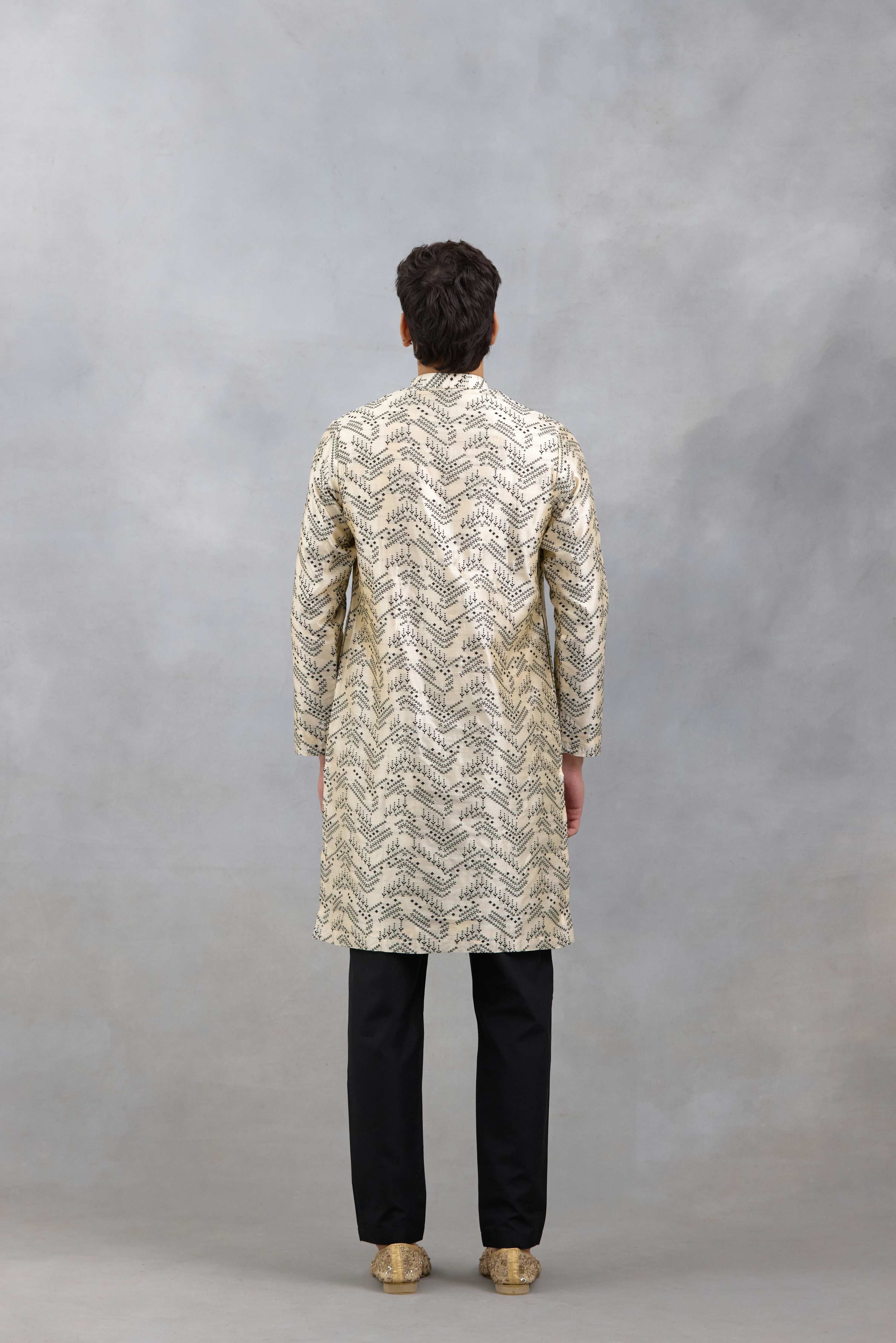 Ivory Geometric Kurta Set