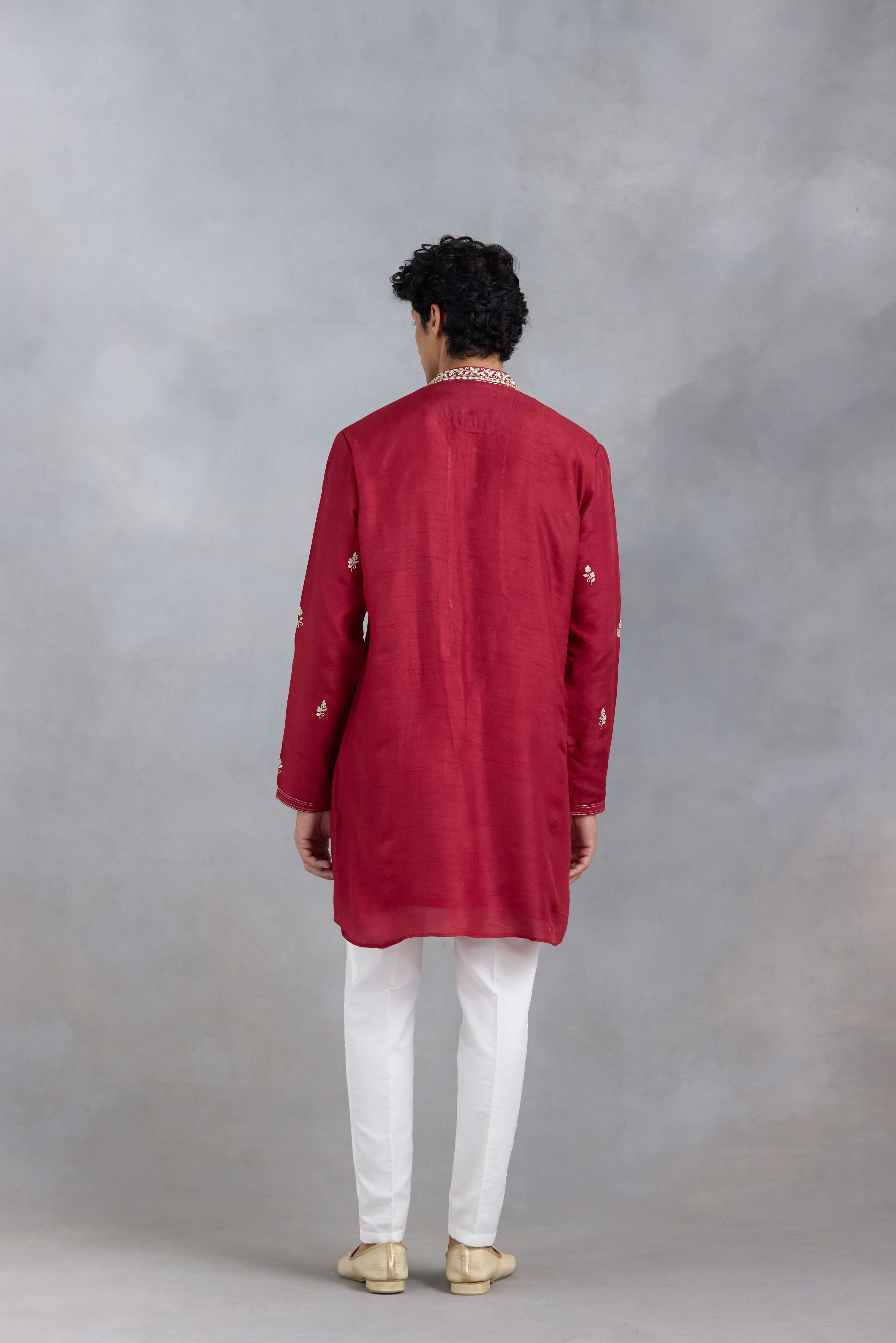 Maroon Sheesh Kurta Set