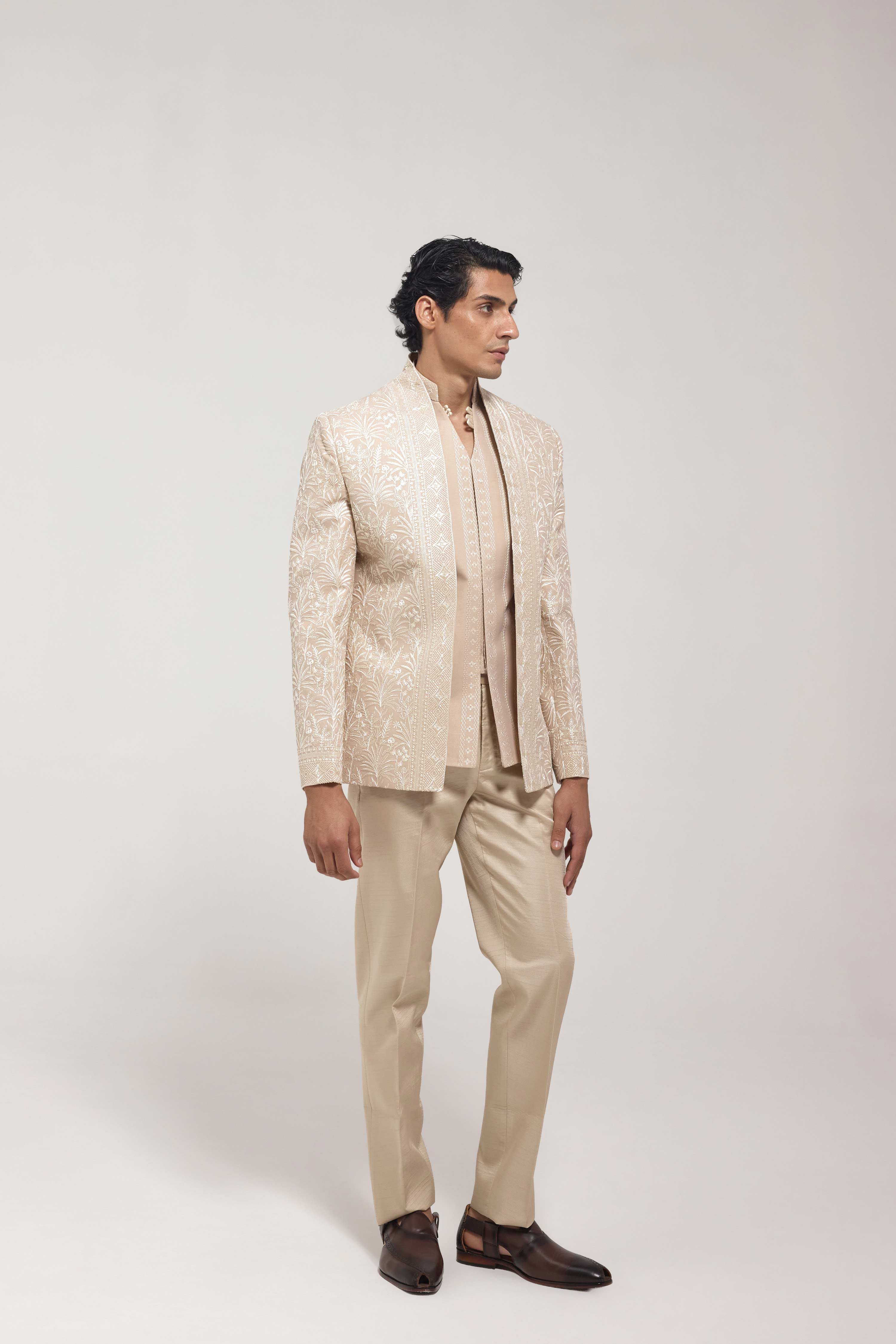 Threadwork Indo Western Jacket Set