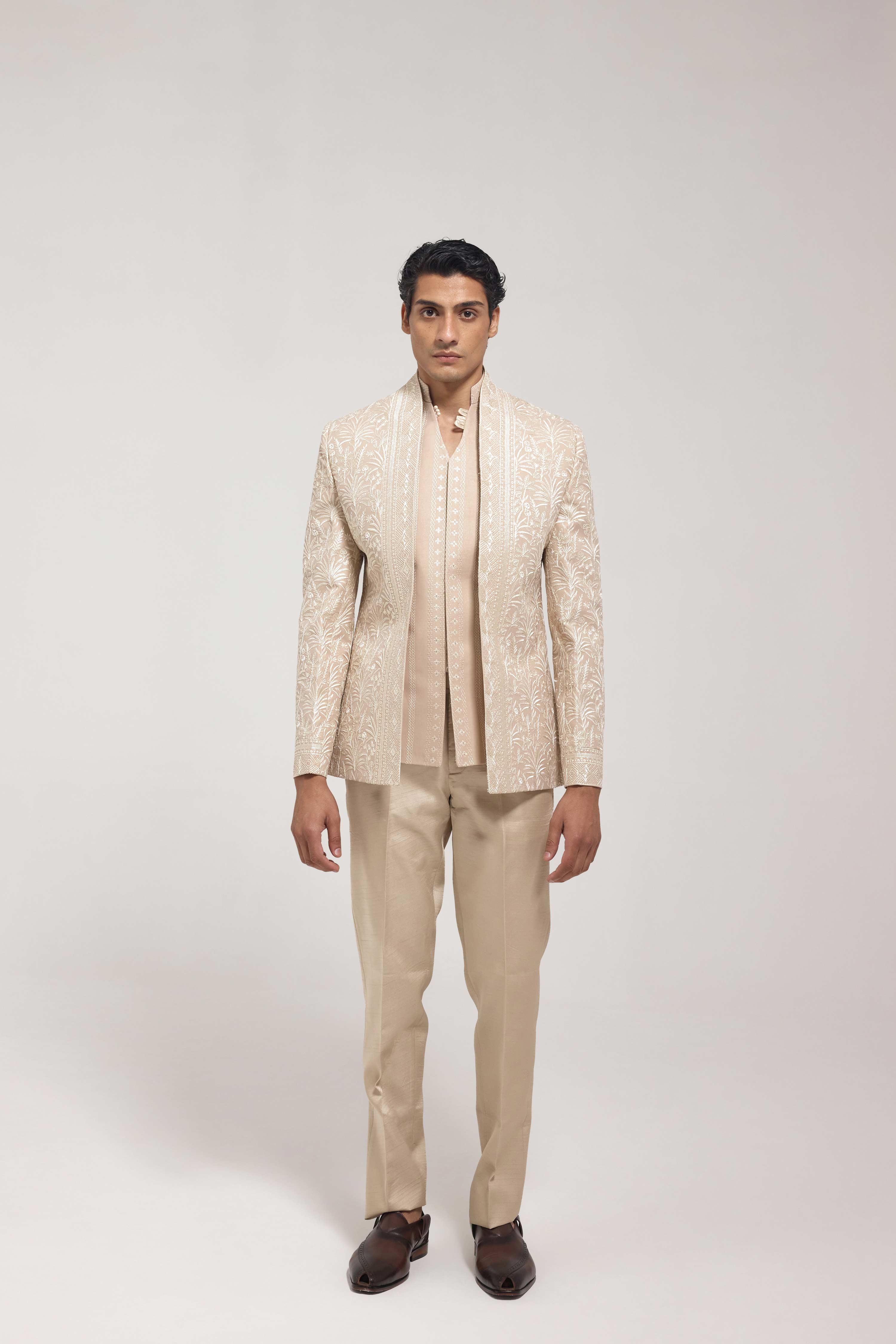 Threadwork Indo Western Jacket Set
